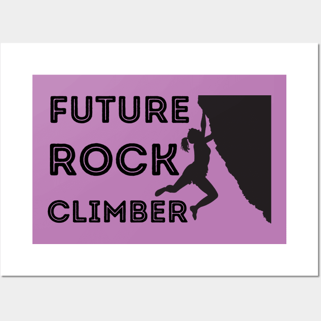 Future Rock Climber Girl Black Wall Art by High Altitude